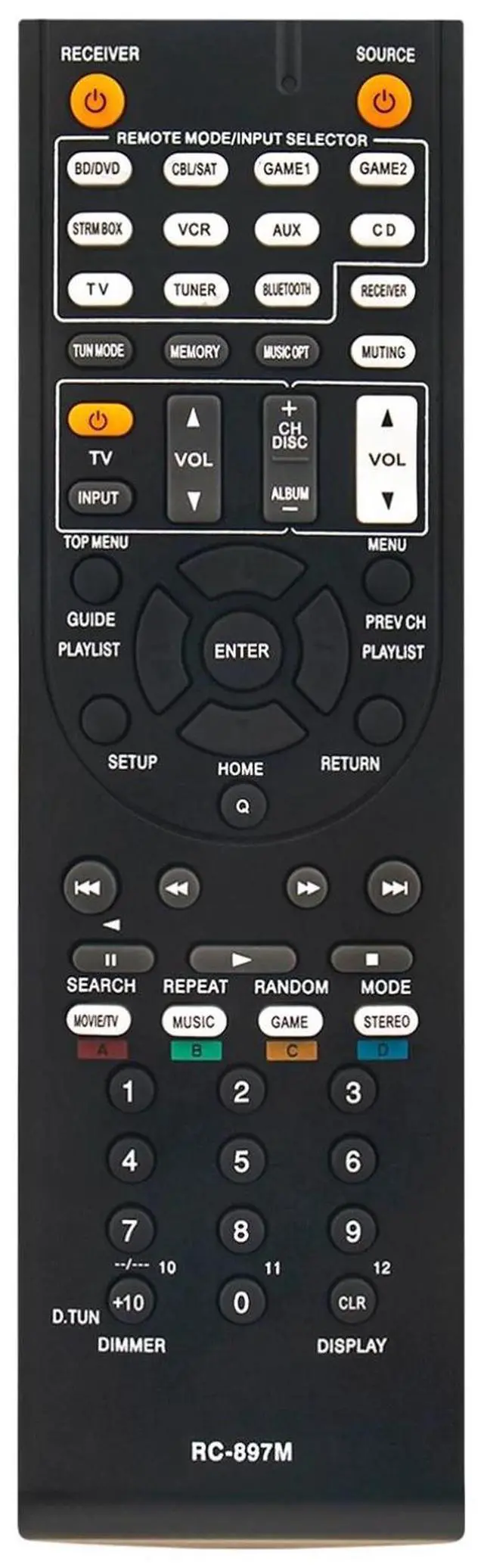 Alt view image 3 of 4 - Tronovia Replace Remote Control for Onkyo HT-S5800 HT-S5805 TX-SR343 HT-R494 AV Receiver RC-897M