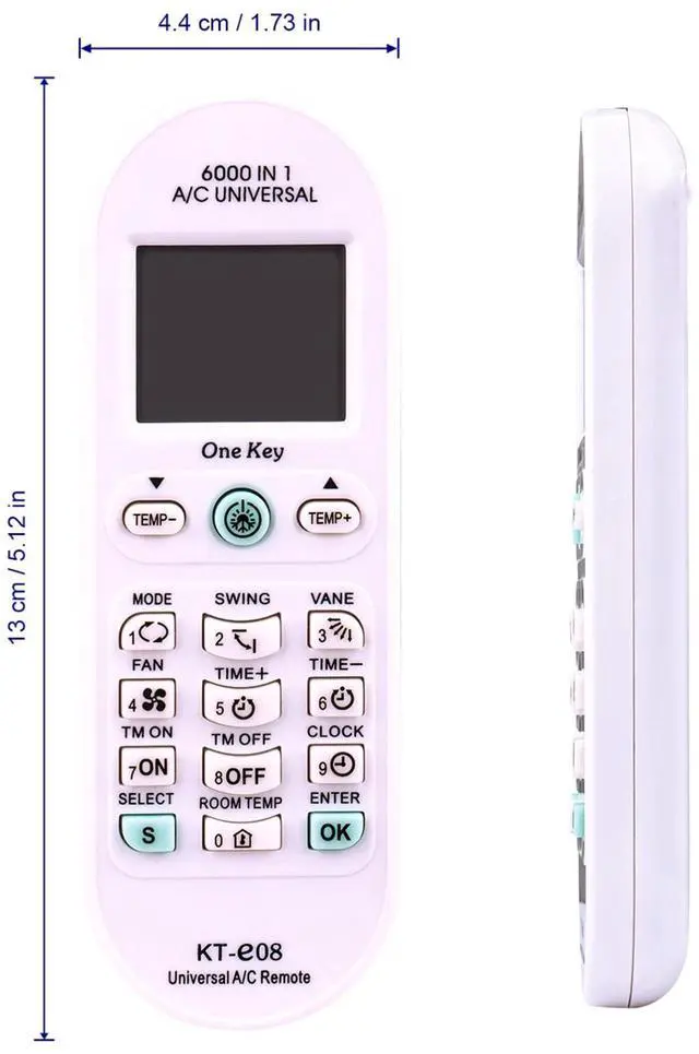 Alt view image 4 of 4 - Tronovia Replace Remote Control for All Major Brands of Mini Split AC A/C Unit KT-E08 Universal
