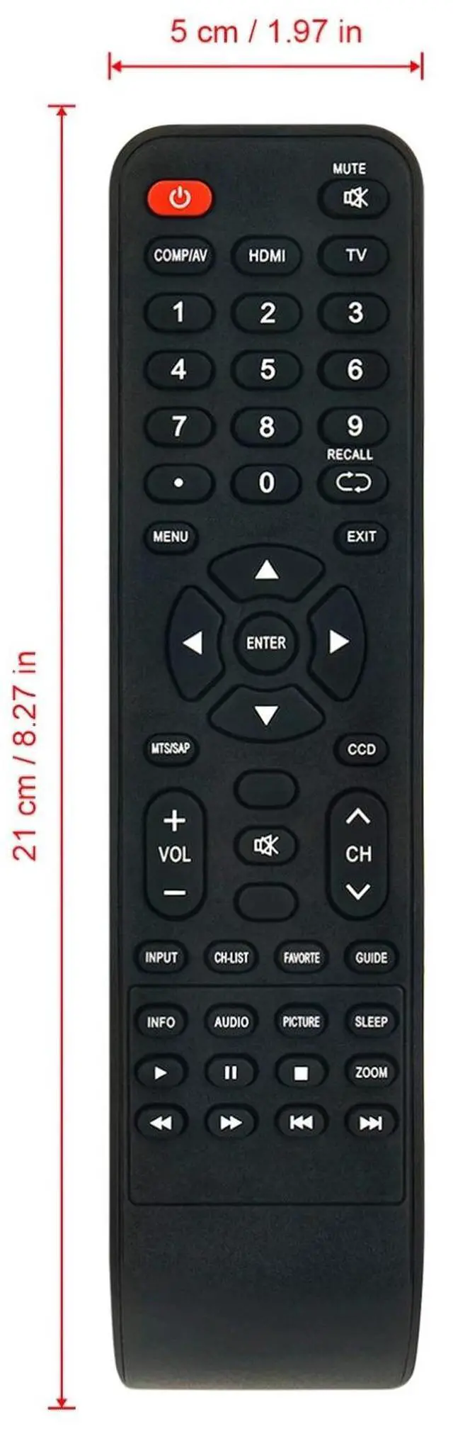 Alt view image 3 of 3 - Tronovia Replace Remote Control for Insignia TV NS-19E450A11 NS-19E450WA11 NS-22E450A11 RC-801-0A