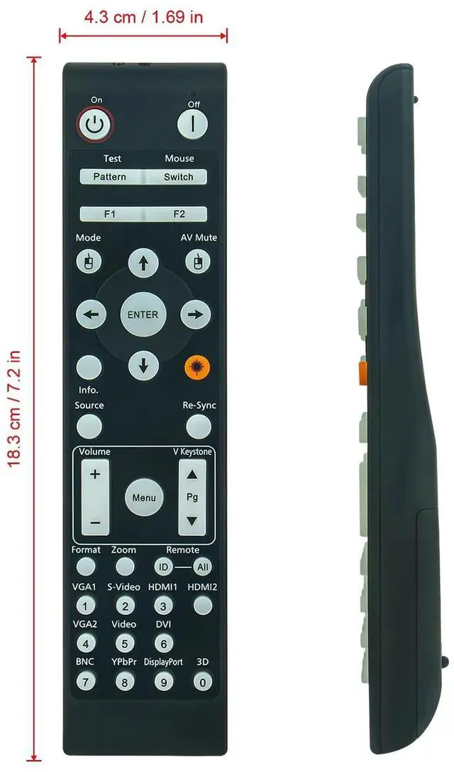 Alt view image 2 of 5 - Tronovia Replace Remote Control for Optoma DLP Projector EH503e EH505e EH515 EH515T W415 BR-3070L