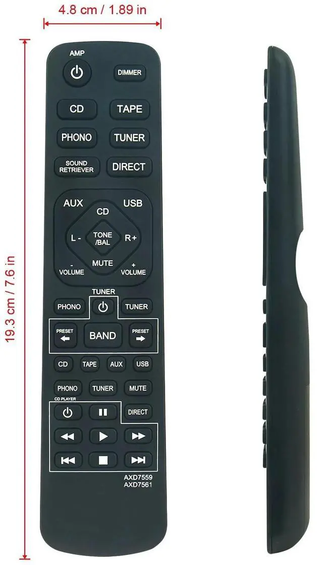 Alt view image 5 of 5 - Tronovia Replace Remote Control for Pioneer Amplifier A-A9MK2-K A-A6MK2-K SX-A6MK2-K AXD7559