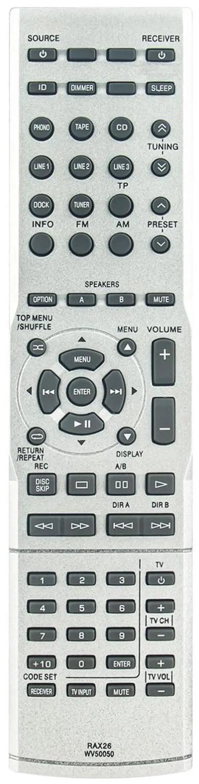 Alt view image 2 of 4 - Tronovia Replace Remote Control for Yamaha Receiver R-S500 R-S700 R-S500BL R-S700BL RAX26 WV50050