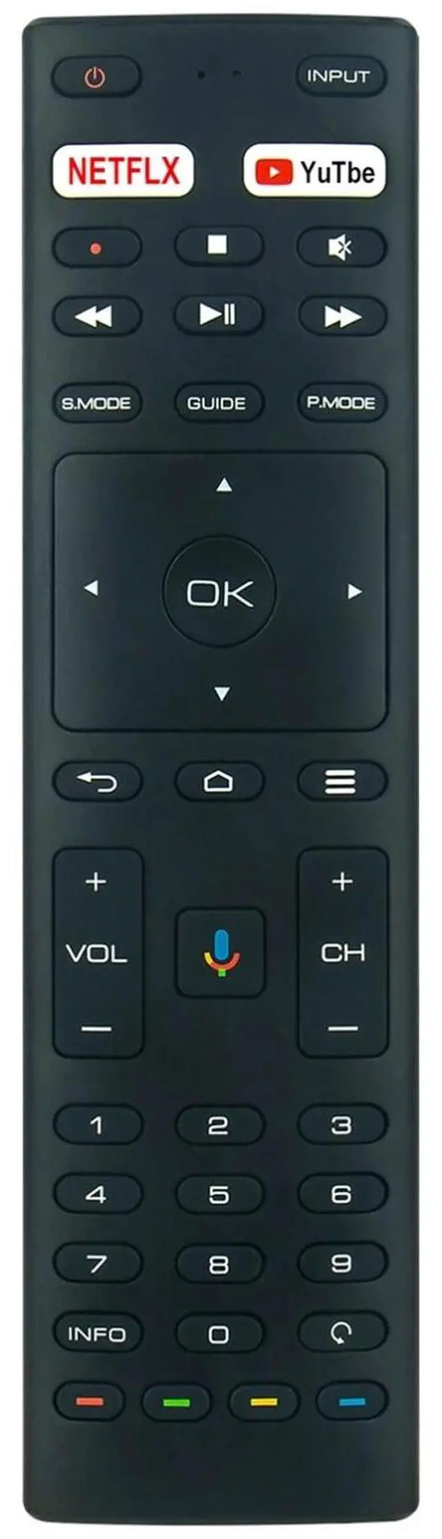 Main image of Tronovia Replace Voice Remote Control for JVC/Konka Android TV RC-N2409 RM-C3369 RMC3329 RM-C3363