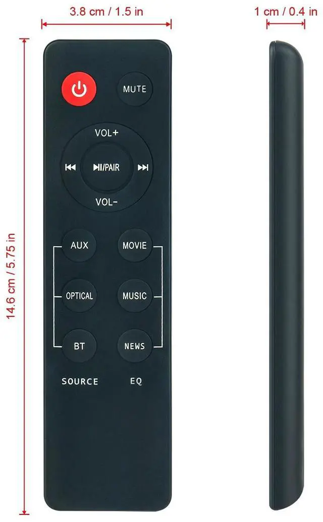 Alt view image 4 of 4 - Tronovia Replace Remote Control for Nakamichi BF21 2.1-Channel Sound Bar