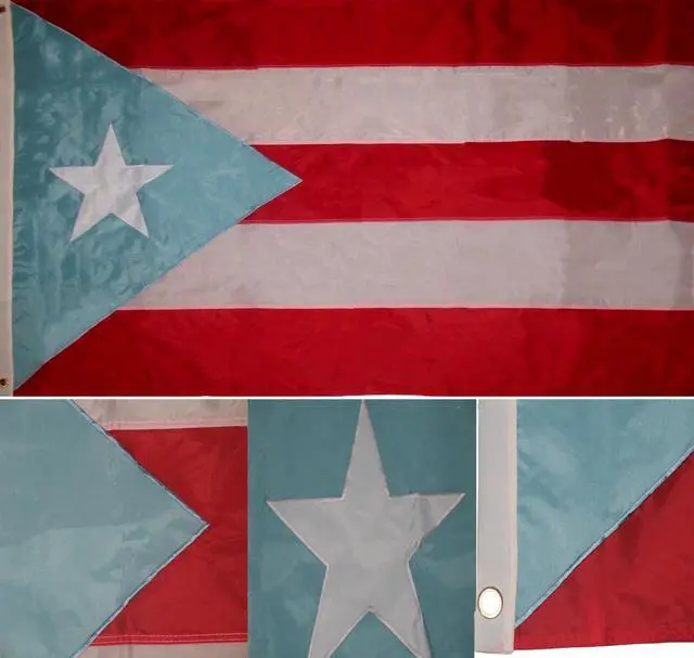 Main image of TRONOVIA Embroidered LIGHT BLUE Puerto Rico Flag Puerto Rican PR Banner 3x5 Ft