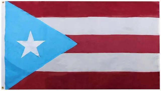 Alt view image 2 of 4 - TRONOVIA 3x5 Light Blue Puerto Rico Premium 3'x5' Nylon 210D Embroidered Flag Banner