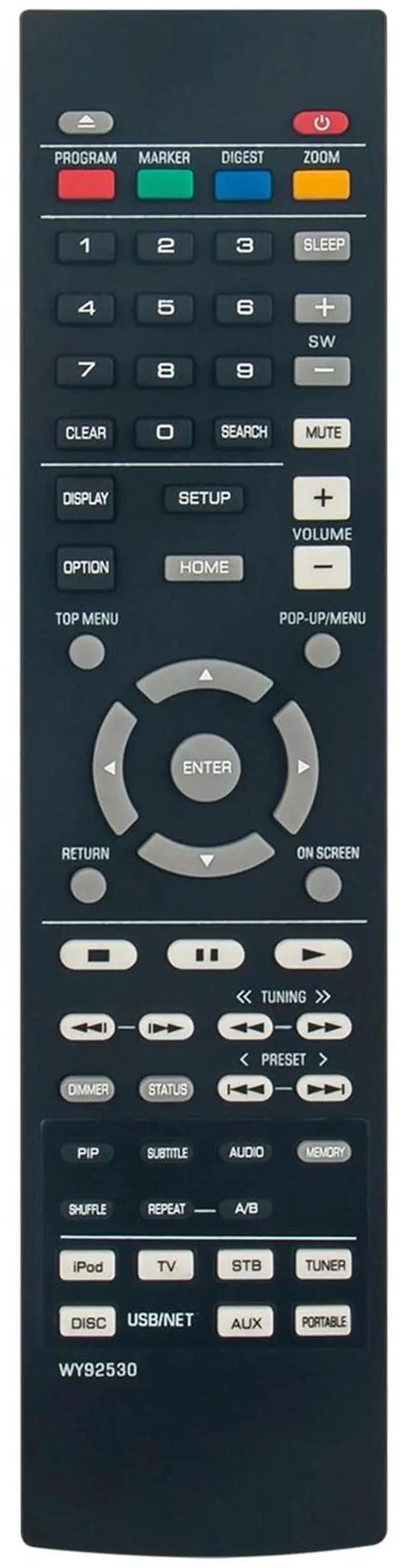 Alt view image 2 of 3 - Tronovia Replace Remote Control for Yamaha Blu-ray Disc Receiver Player BRX-610 BRX-610BL