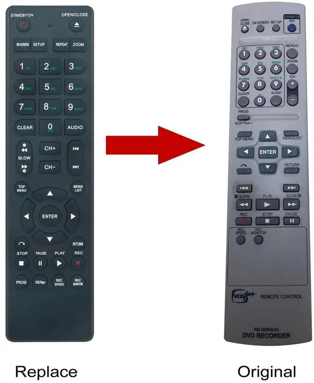 Alt view image 2 of 3 - Tronovia Replace Remote Control for JVC DVR DVD DR-M70SU DR-M70SEK DR-M70SUC DR-M70SEU