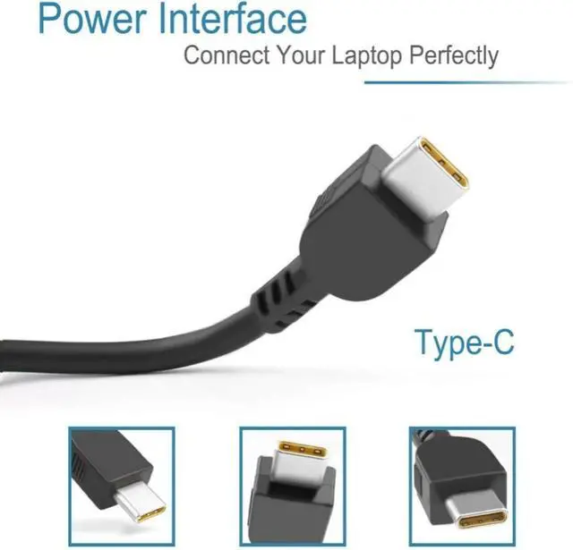 Alt view image 3 of 7 - OEM 45W USB-C Adapter for Lenovo ThinkPad Yoga T480 T580 E490 E580 C630