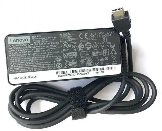 Alt view image 5 of 7 - OEM 45W USB-C Adapter for Lenovo ThinkPad Yoga T480 T580 E490 E580 C630