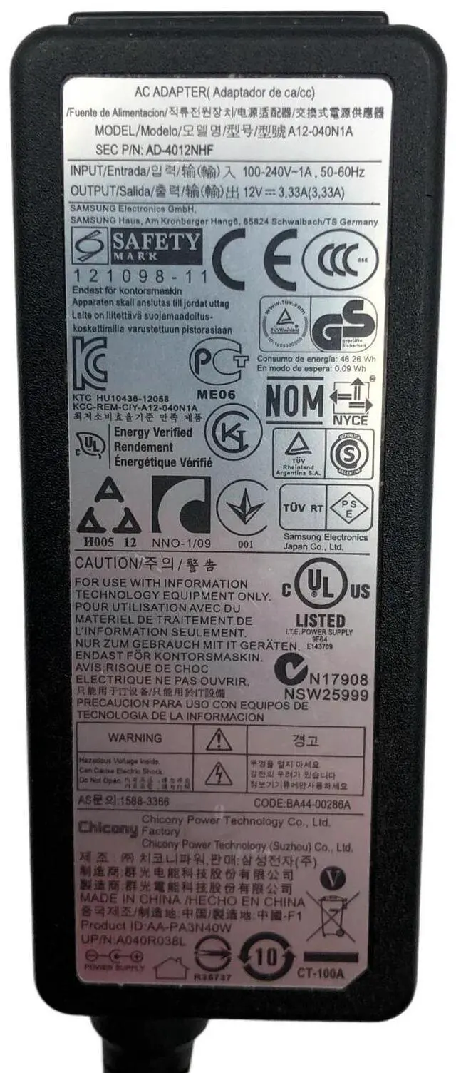Alt view image 2 of 6 - OEM  AC Adapter For Samsung XE700T1C XE500T1C Tablet Charger 12V