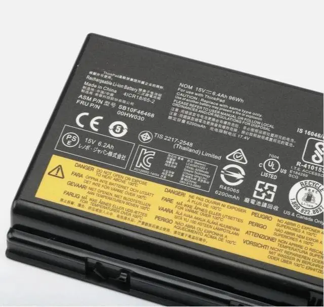 Alt view image 3 of 4 - Tronovia  01AV451 15V 96WH 00HW030 SB10F46468 Battery for Lenovo ThinkPad P70 P71 78++