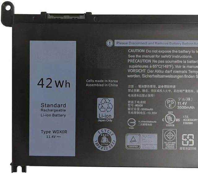 Alt view image 3 of 5 - Tronovia 42Wh WDX0R WDXOR Laptop Battery for Dell Latitude 3480 3580 3189 3379 Inspiron 15 5565 5567 5568 5578 5579 7560 7570 7573 7579 7580 7569 Vostro 5 468 5568