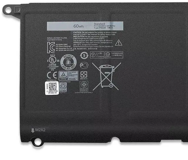 Alt view image 2 of 4 - Tronovia PW23Y 7.6V 60WH RNP72 Laptop Battery Compatible for Dell XPS 13 9360 Series XPS 13-9360-D1605G 13-9360-D1605T 13-9360-D1609 13-9360-D1609 13-9360-D1609 609g