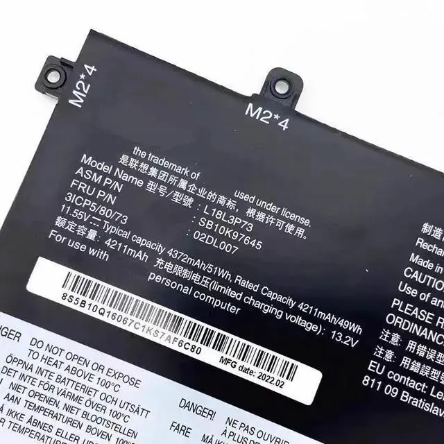 Alt view image 4 of 4 - Tronovia L18L3P73 Laptop Battery 51Wh Lenovo ThinkPad T490 T495 P43S / ThinkPad P14s Gen 1 / P14s Gen 2 / T14 Gen 1 / T14 Gen 2 Series L18M3P73 L18M3P74 L18M4P73 L18C3P72 L18C3P71