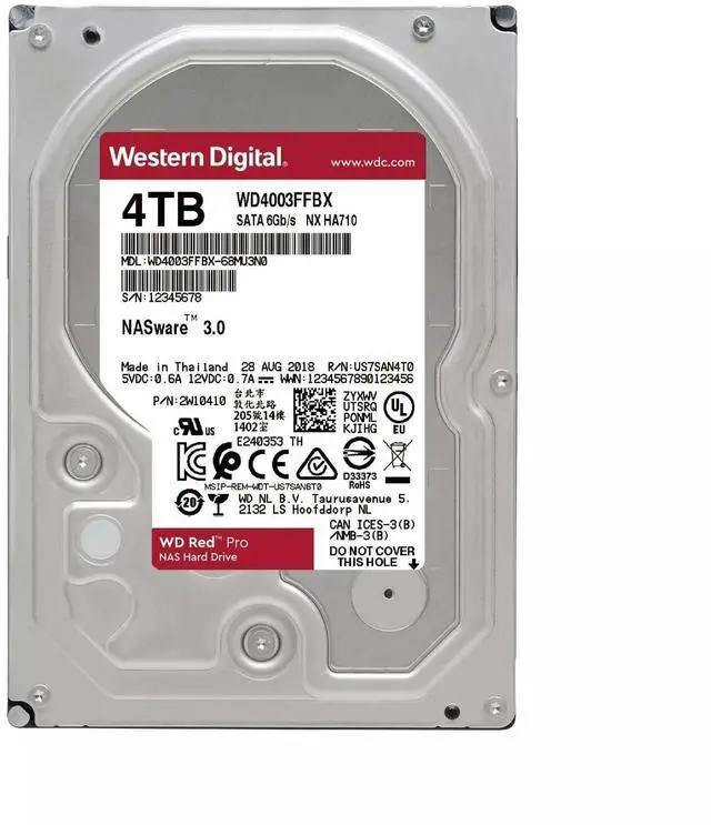 Alt view image 3 of 3 - Western Digital 4TB WD Red Pro NAS Internal Hard Drive, 256MB Cache - WD4003FFBX
