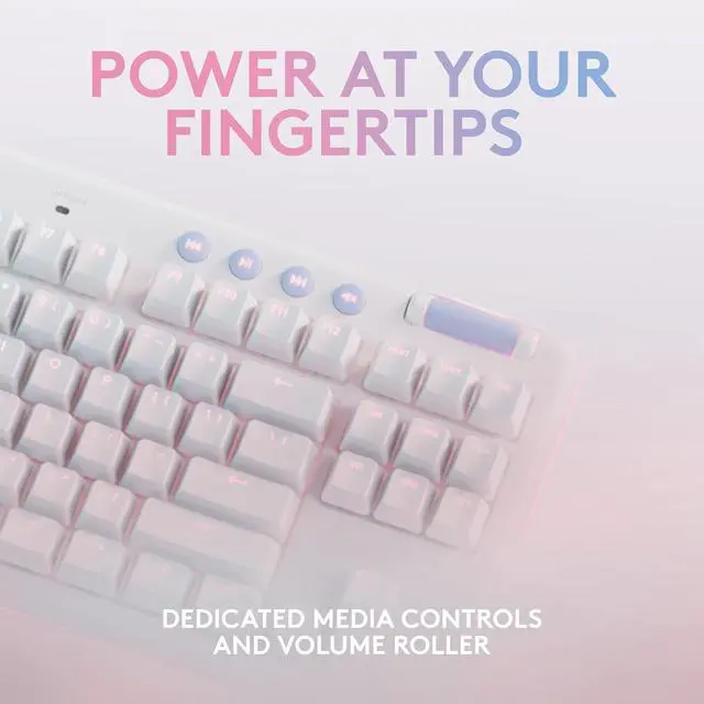 Alt view image 3 of 5 - Logitech G715 Wireless Mechanical Gaming Keyboard, LIGHTSYNC RGB, LIGHTSPEED, GX Brown tactile switches, palm rest included, PC/Mac compatible, sleek White Mist design.