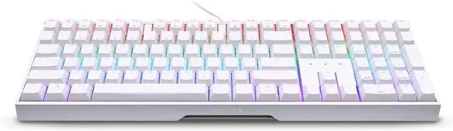 Alt view image 4 of 4 - Cherry MX 3.0S Wired Mechanical Gaming Keyboard, full-size with durable aluminum housing, MX Red Silent switches, RGB backlit with 16M+ colors, premium pure white design from the makers of MX.