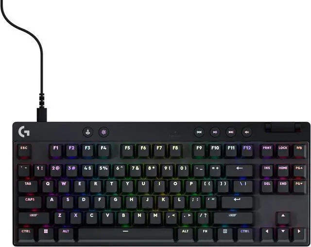Main image of Logitech G PRO X TKL Rapid tenkeyless wired gaming keyboard with magnetic analog switches, customizable RGB lighting, black design, built for pro-level PC gaming performance and speed