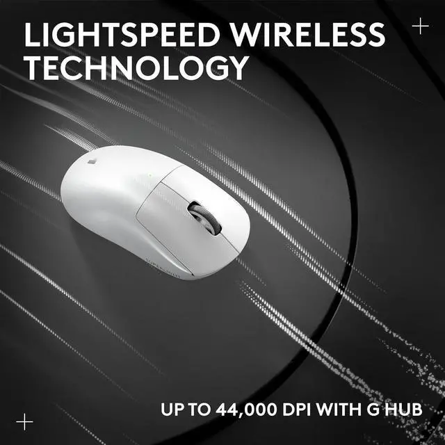 Alt view image 3 of 4 - Logitech G PRO X Superlight 2 wireless gaming mouse with 60g pro-grade design, 44K DPI sensor, 8kHz report rate, 5 programmable buttons, USB-C charging, and sleek white finish for PC/Mac
