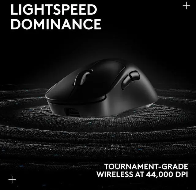 Alt view image 2 of 4 - Logitech G PRO X Superlight 2 DEX wireless gaming mouse with 60g pro-grade right-handed design, 5 programmable buttons, USB-C charging, 44K DPI sensor, up to 8kHz polling, sleek black finish