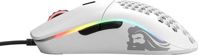 Alt view image 4 of 4 - Glorious Model O wired gaming mouse with 67g superlight honeycomb design, RGB lighting, Pixart 3360 sensor, Omron switches, and ambidextrous shape for precision gaming performance  matte white