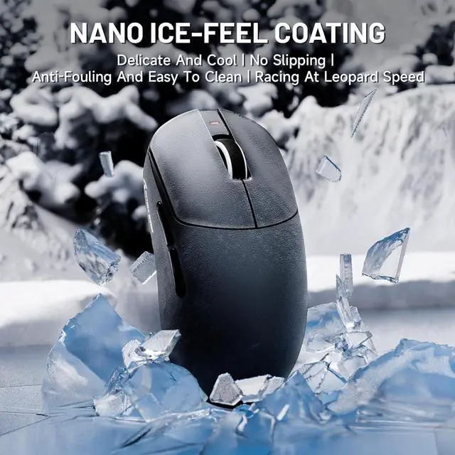 Alt view image 3 of 4 - ATTACK SHARK X8ULTRA wireless gaming mouse  42,000 DPI PAW3950MAX sensor, 8000Hz polling, tri-mode 2.4G/BT/wired, 55g lightweight ergonomic design, coiled cable, ideal for big hands  Black