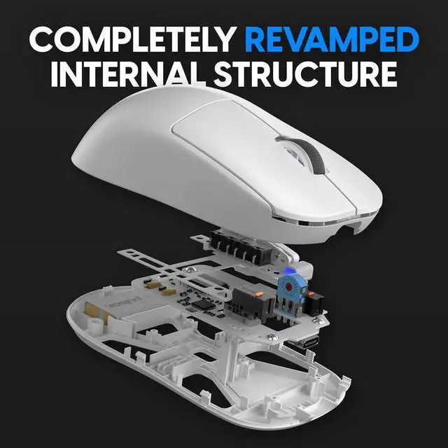 Alt view image 2 of 4 - Pulsar Gears X2V2 Wireless Gaming Mouse  Ultra-Light 53g, Symmetrical Design, Optical Switch, 2.4GHz 1ms, 26,000 DPI, PAW3395 Sensor, Medium Size, White