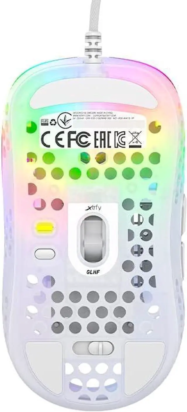 Alt view image 3 of 4 - Xtrfy MZ1 Ultra-Light Wired Gaming Mouse  Pixart 3389 Sensor, Unique Shape for Precise Aim, Adjustable RGB Lighting, Optimized for Esports  Zys Rail Edition (White)