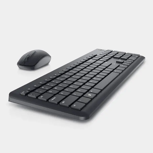 Alt view image 3 of 4 - Dell Wireless Keyboard & Mouse KM3322W  2.4GHz wireless, optical LED sensor, mechanical scroll, anti-fade plunger keys, 6 multimedia keys & tilt legs. Sleek black design for everyday use