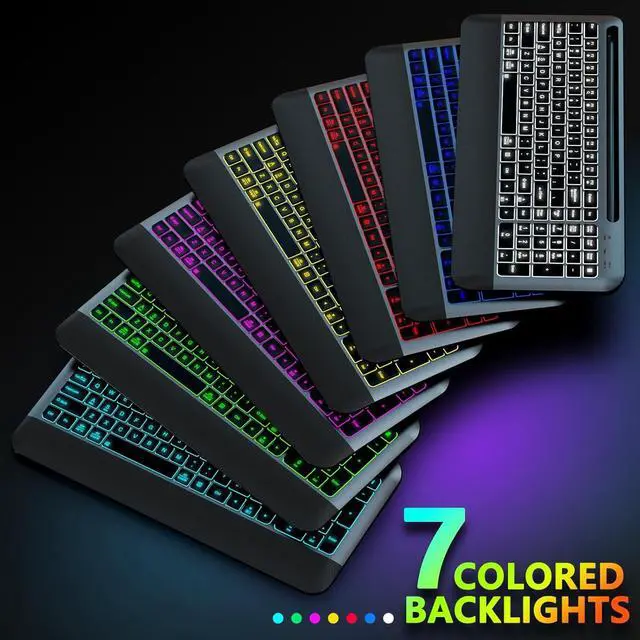Alt view image 4 of 4 - JOYACCESS Wireless Keyboard & Mouse Combo  Compact, quiet backlit keyboard with RGB mouse, rechargeable, portable, cordless, compatible with Mac, Windows, laptop, space gray design