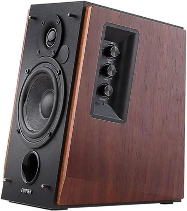 Alt view image 3 of 4 - Edifier Amplified Bluetooth Bookshelf Speakers  2.0 powered active system with 66W RMS output. Wooden enclosure delivers rich, clear audio for music, movies & home entertainment