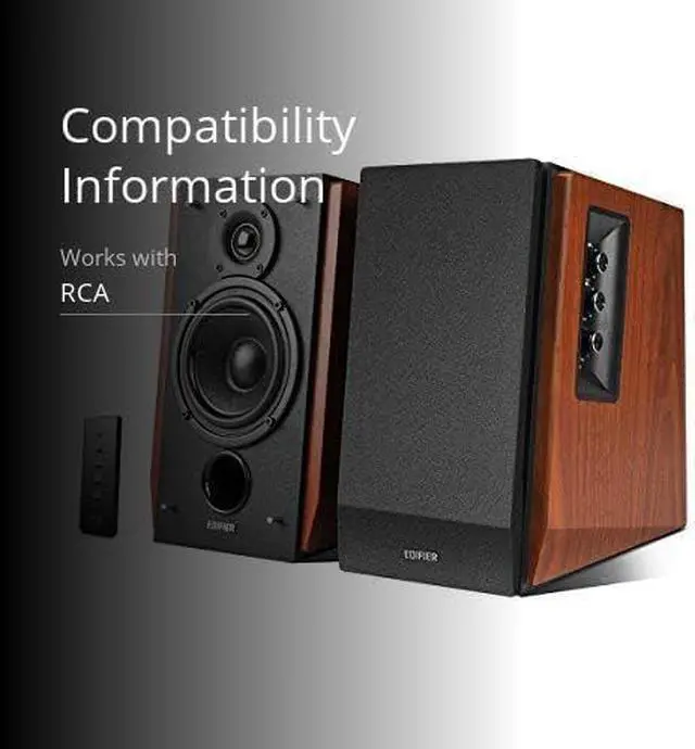 Alt view image 4 of 4 - Edifier Amplified Bluetooth Bookshelf Speakers  2.0 powered active system with 66W RMS output. Wooden enclosure delivers rich, clear audio for music, movies & home entertainment