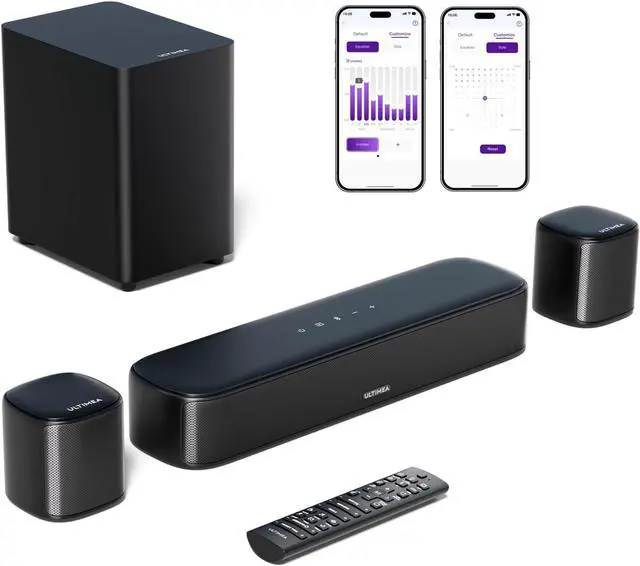 Main image of ULTIMEA Aura A30 5.1ch Sound Bar  250W peak power with subwoofer & 2 surround speakers. Virtual surround system for Smart TVs with app control, Optical & AUX connections for immersive audio