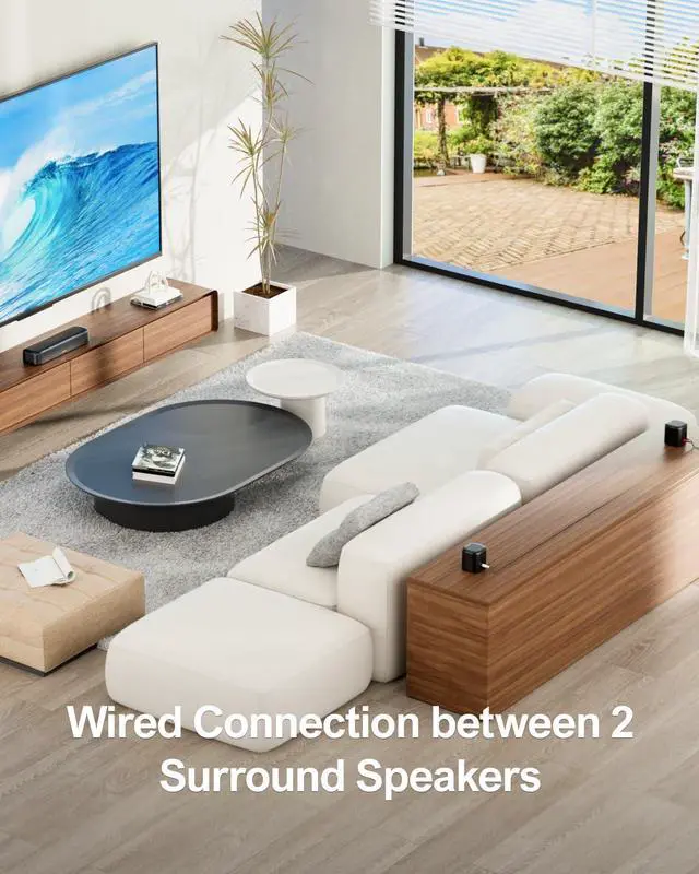 Alt view image 2 of 4 - ULTIMEA Aura A30 5.1ch Sound Bar  250W peak power with subwoofer & 2 surround speakers. Virtual surround system for Smart TVs with app control, Optical & AUX connections for immersive audio