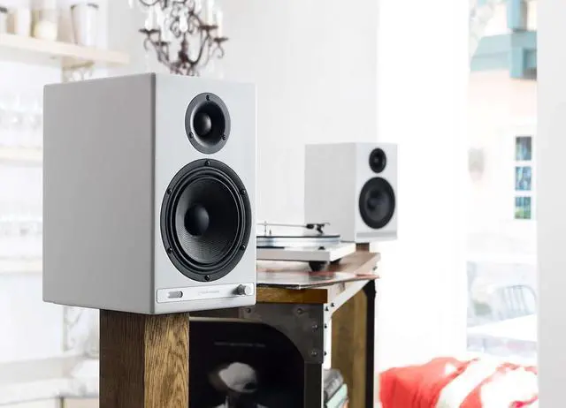 Alt view image 2 of 4 - Audio engine HD6 Premium Bookshelf Speakers  150W wireless Bluetooth with 24-bit audio. Powerful home music system doubles as studio monitors & home theater speakers for rich, dynamic sound.