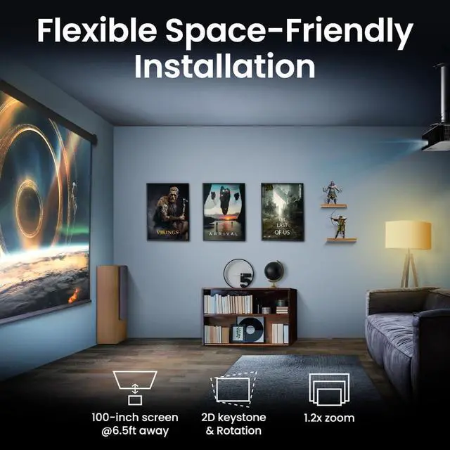 Alt view image 2 of 5 - BenQ TK700ST 4K HDR Short Throw Projector  3000 Lumens, 4ms response, 240Hz, HDR10/HLG, ARC/eARC, 2D Keystone, 1.2x Zoom. Perfect for gaming and home theater with HDR Game Modes