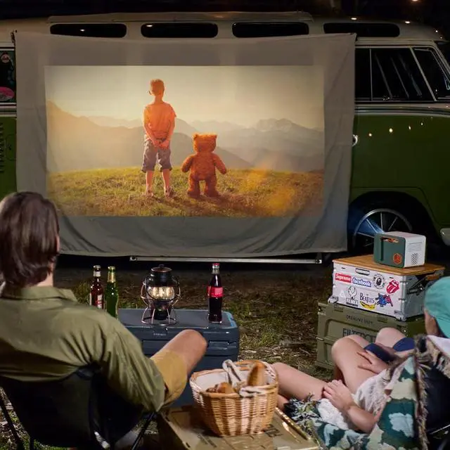 Alt view image 4 of 4 - BenQ GS50 1080P Smart Portable Projector  Android TV, WiFi, Bluetooth, 2.1 speakers with extra bass, HDR10, Autofocus & Keystone. Ideal wireless outdoor projector for camping & home movies