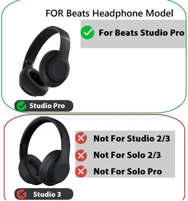 Alt view image 3 of 5 - Upgrade Earpads for Beats Studio Pro Headphones Ear Pads Cushions Cool Gel Earmuffs with Noise Isolation