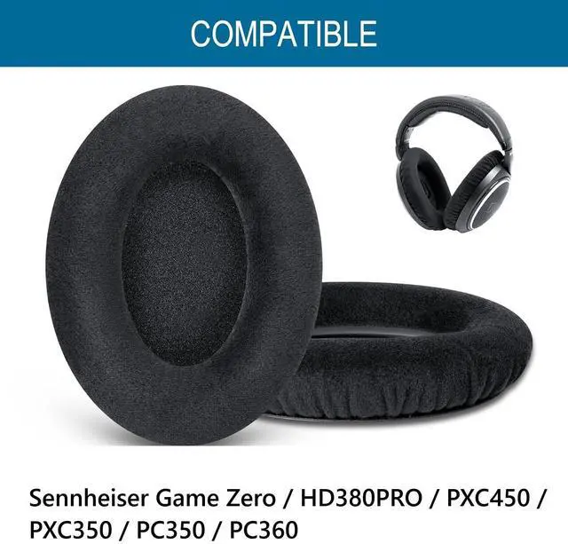 Alt view image 5 of 5 - 2X Earpad Cushion For Sennheiser Game Zero HD380PRO PXC450 PXC350 PC350 PC360 Headphones gaming headset ear pads velour earmuff