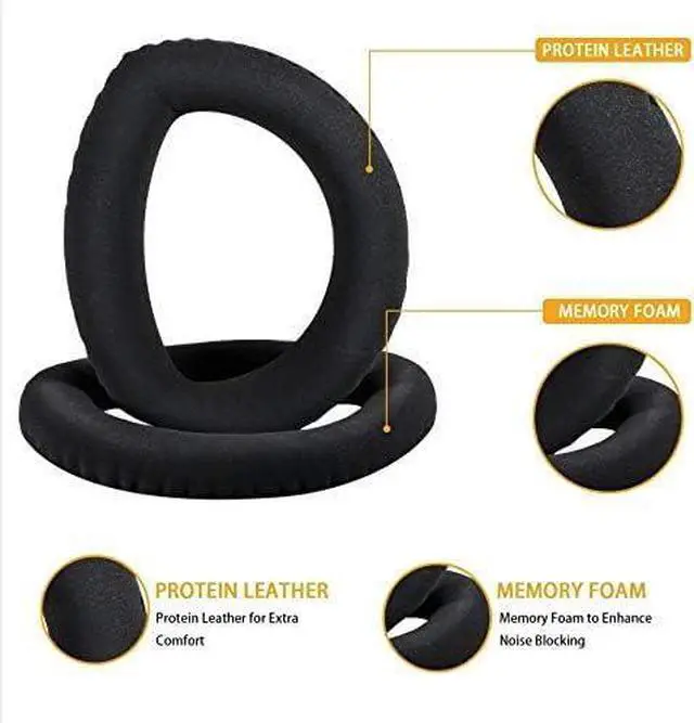 Alt view image 2 of 7 - Earpads cover Replacement for Sony MDR-XB950BT MDR-XB950 MDR-XB950AP Ear Cushions Pads Headphone Ear Pads Cushions Soft Protein Leather Earmuffs with Noise Isolation Foam (Black)