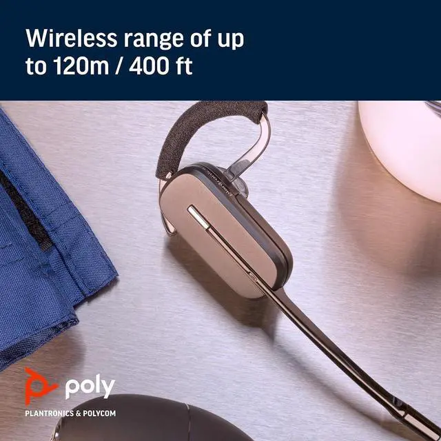 Alt view image 2 of 4 - Plantronics - CS540 Wireless DECT Headset (Poly) - Single Ear (Mono)  Connects to Desk Phone - Noise Canceling Microphone
