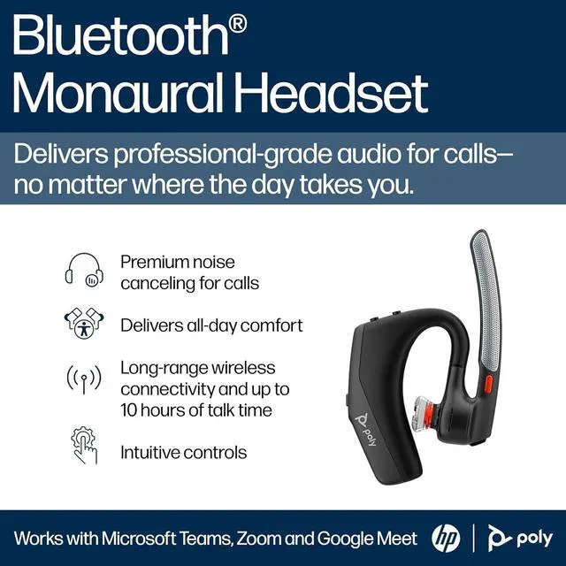 Alt view image 4 of 6 - 2025 New Voyager Legend 30 - Bluetooth Monaural Headset - Discreet Boom & 4 Noise-Canceling Mics, WindSmart Technology, All-Day Comfort, Seamless Connectivity, Smart Sensors & Call Controls, Black