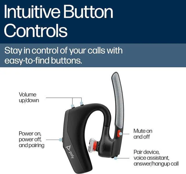 Alt view image 3 of 6 - 2025 New Voyager Legend 30 - Bluetooth Monaural Headset - Discreet Boom & 4 Noise-Canceling Mics, WindSmart Technology, All-Day Comfort, Seamless Connectivity, Smart Sensors & Call Controls, Black
