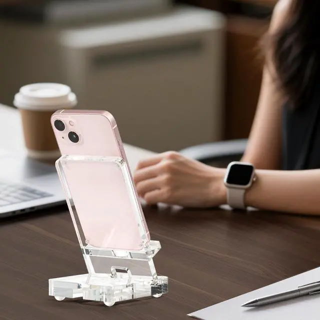 Alt view image 6 of 7 - luzhidongm Acrylic Phone Holder ,Clear Desk Phone Stand, Compatible with 4-8 inch Screens, Switch, Android Smartphone, Pad, Tablet, Desk Accessories(Wide,Clear)