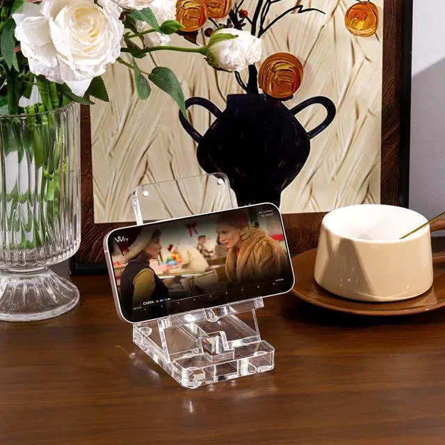 Alt view image 7 of 7 - luzhidongm Acrylic Phone Holder ,Clear Desk Phone Stand, Compatible with 4-8 inch Screens, Switch, Android Smartphone, Pad, Tablet, Desk Accessories(Wide,Clear)