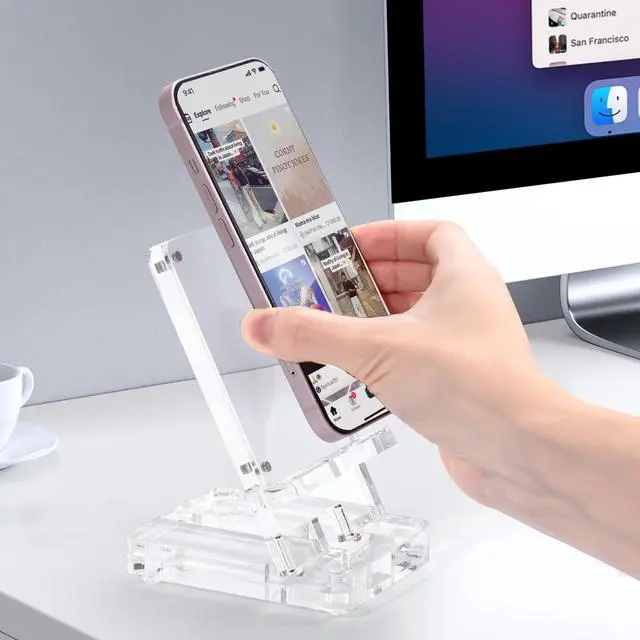 Alt view image 5 of 7 - luzhidongm Acrylic Phone Holder ,Clear Desk Phone Stand, Compatible with 4-8 inch Screens, Switch, Android Smartphone, Pad, Tablet, Desk Accessories(Wide,Clear)