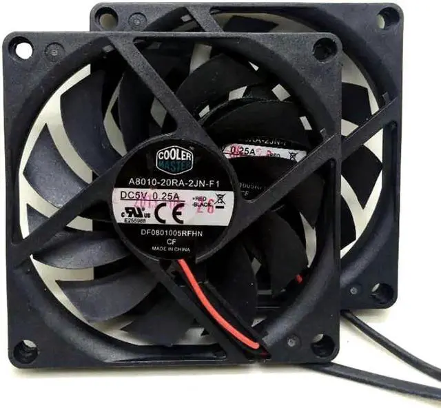 Alt view image 4 of 5 - 2pcs/pair slim USB fan 80mm*10mm DC5V A8010-20RA-2JN-F1 5V 0.25A 8010 8CM Ultra-thin silence cooling fan