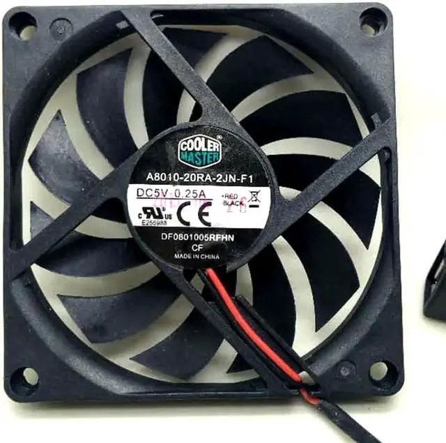 Alt view image 2 of 5 - 2pcs/pair slim USB fan 80mm*10mm DC5V A8010-20RA-2JN-F1 5V 0.25A 8010 8CM Ultra-thin silence cooling fan