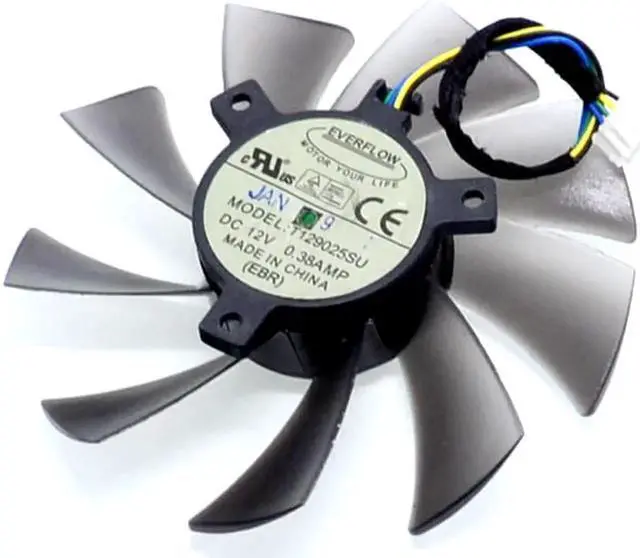 Alt view image 2 of 6 - video card fan R9-290X/280X R9-270X R7-260X GAMING Graphics card fan Mining fans T129025SU Diameter 93mm 12V 0.38A